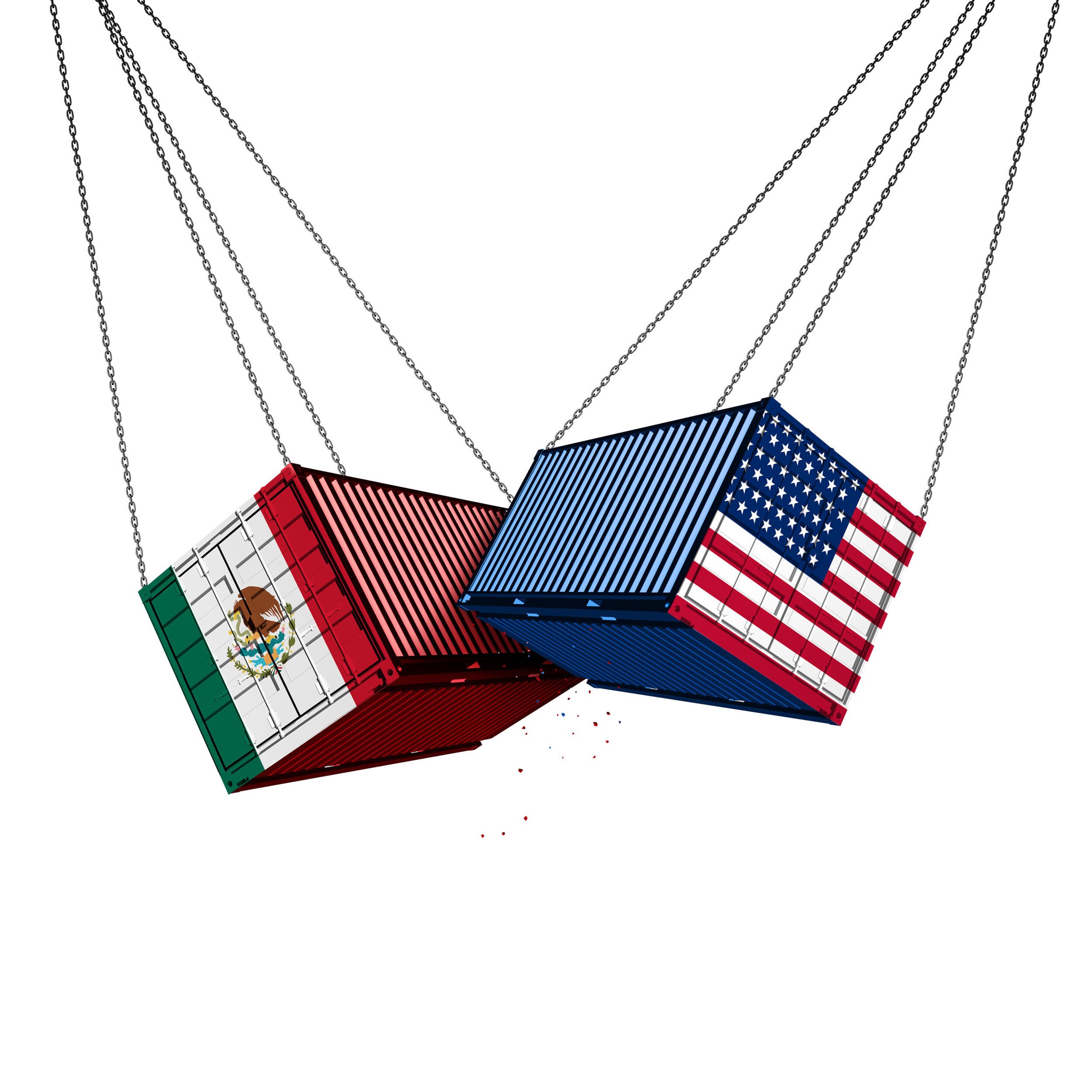 Mexico,Us,Trade,War,And,American,Tariffs,As,Two,Opposing