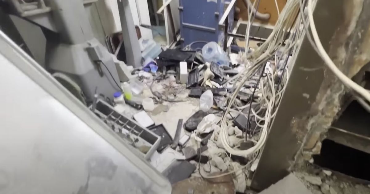 This image shows the aftermath of a burglary at a jewelry store, in which the thieves used blowtorches to gain access to safes, in Glendale, California, earlier this year.