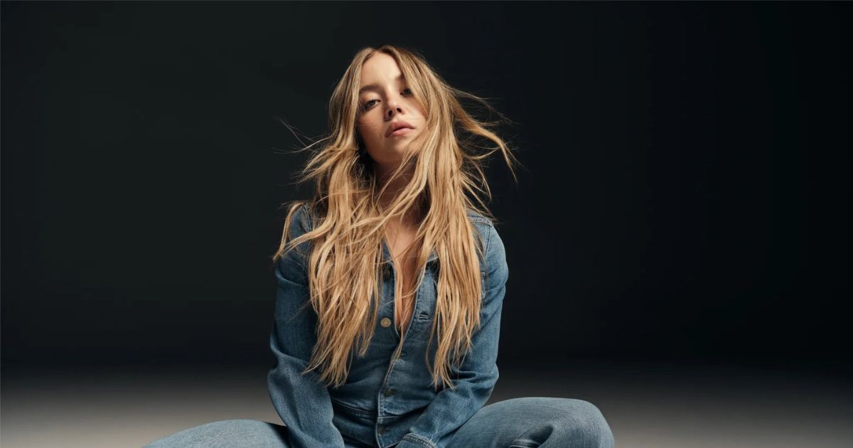 Actress Sydney Sweeney poses for an American Eagle advertisement campaign.
